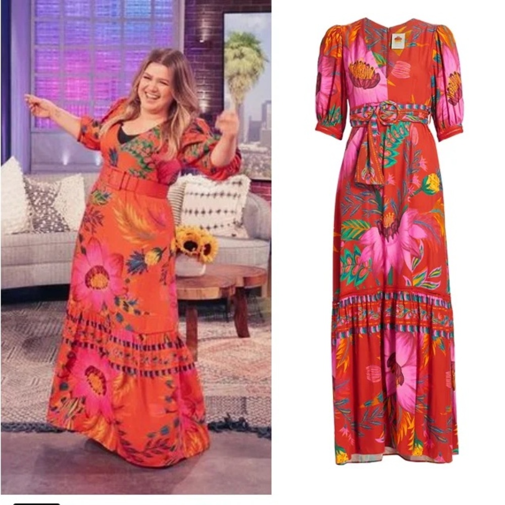 FARM Rio Red Floral Maxi Dress